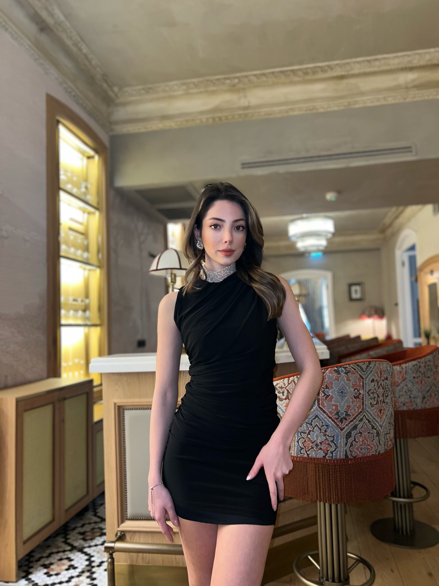 Zara Model Astarlı Elbise Siyah