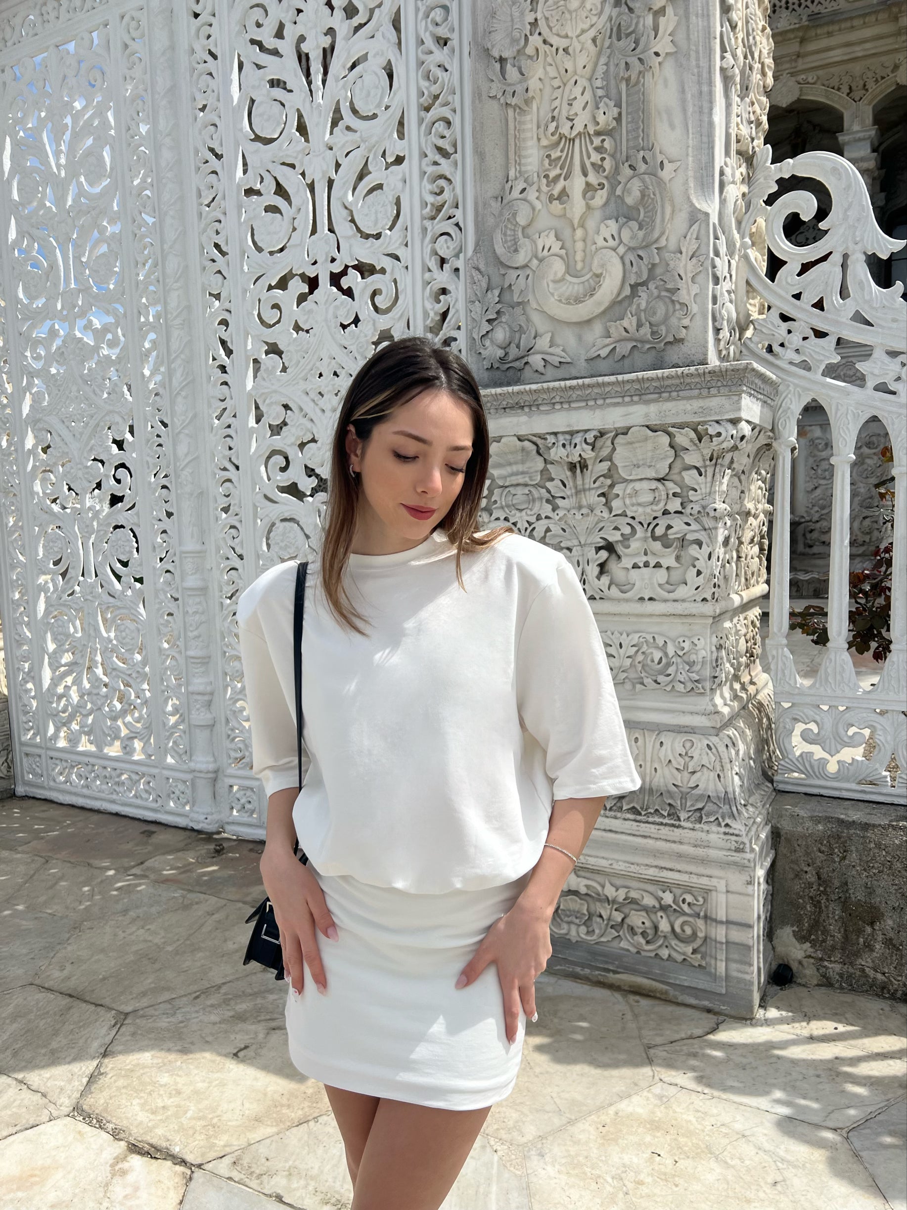Vaktalı Elbise Beyaz