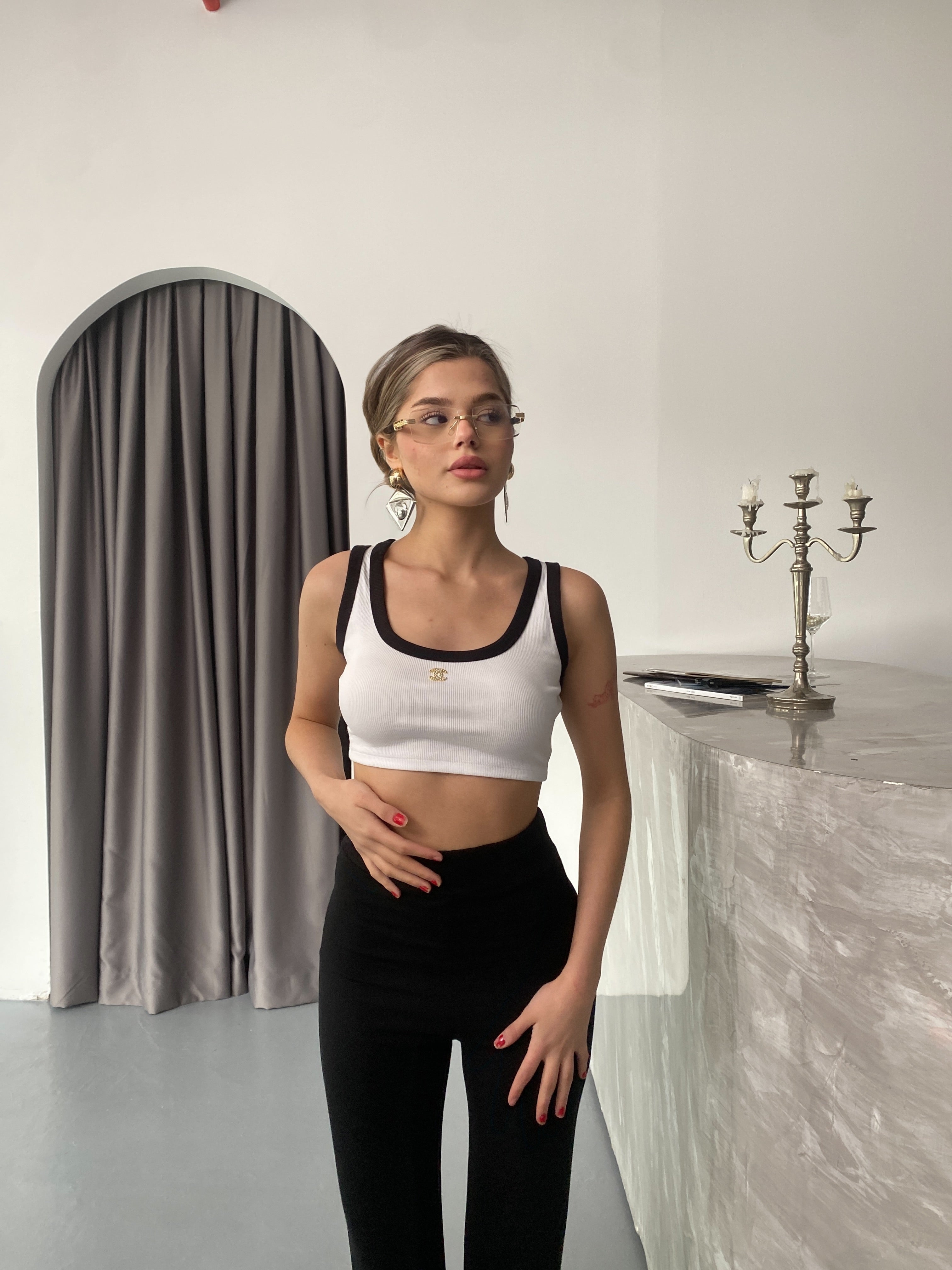 CHNL Crop Top Beyaz