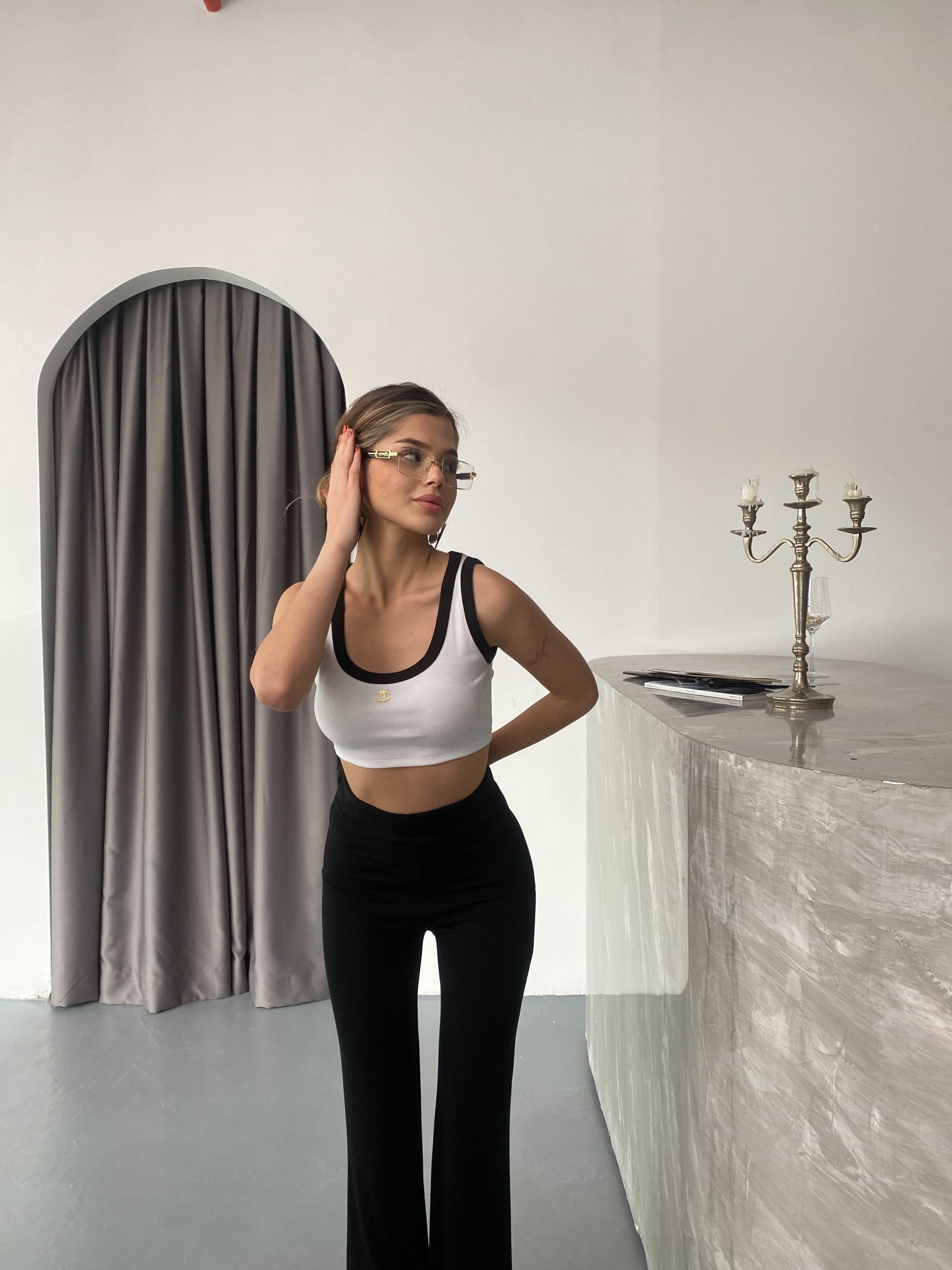 CHNL Crop Top Beyaz