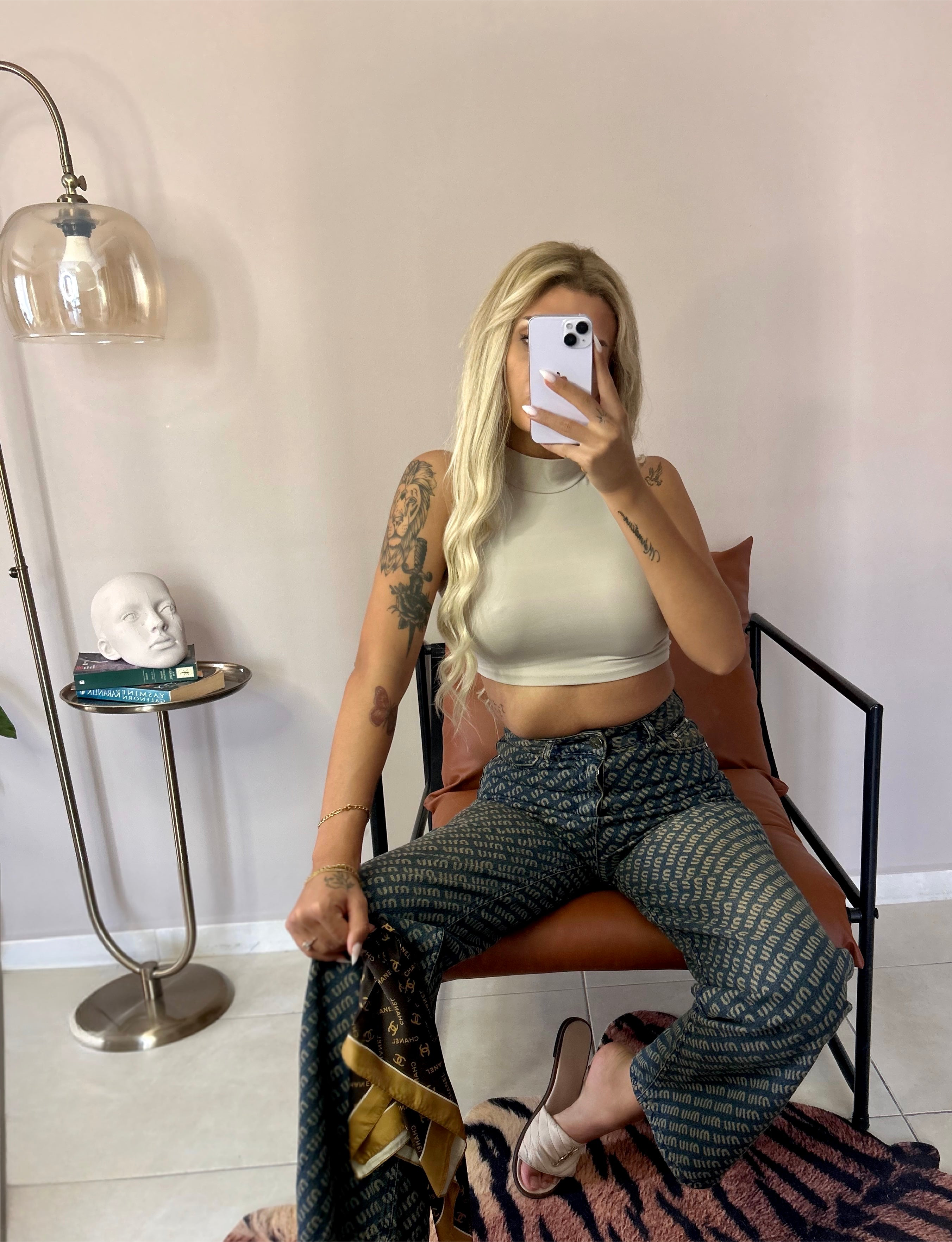 Miu Miu Mavi Wide Leg Jean