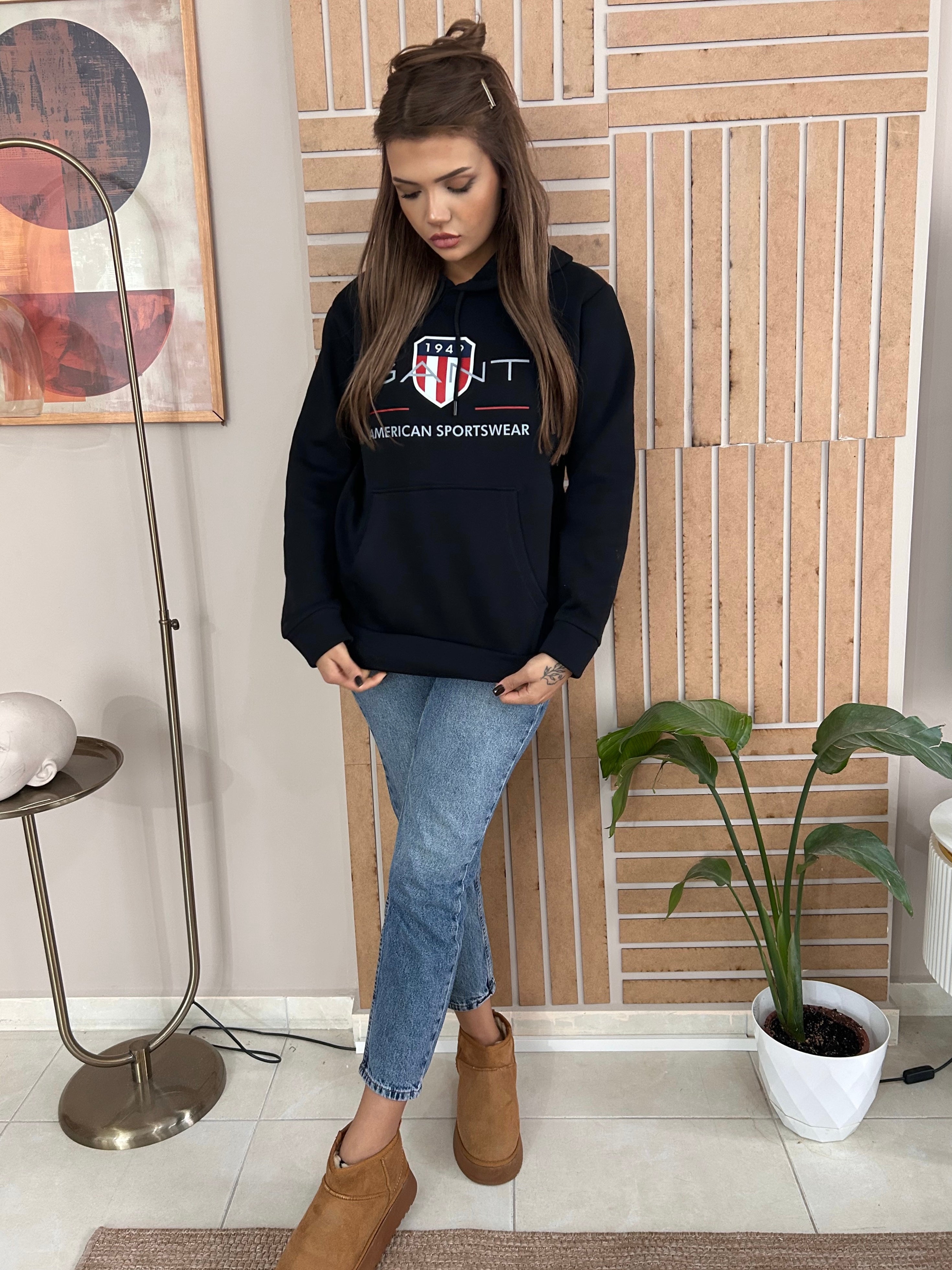 GNT Kapüşonlu Sweatshirt Siyah