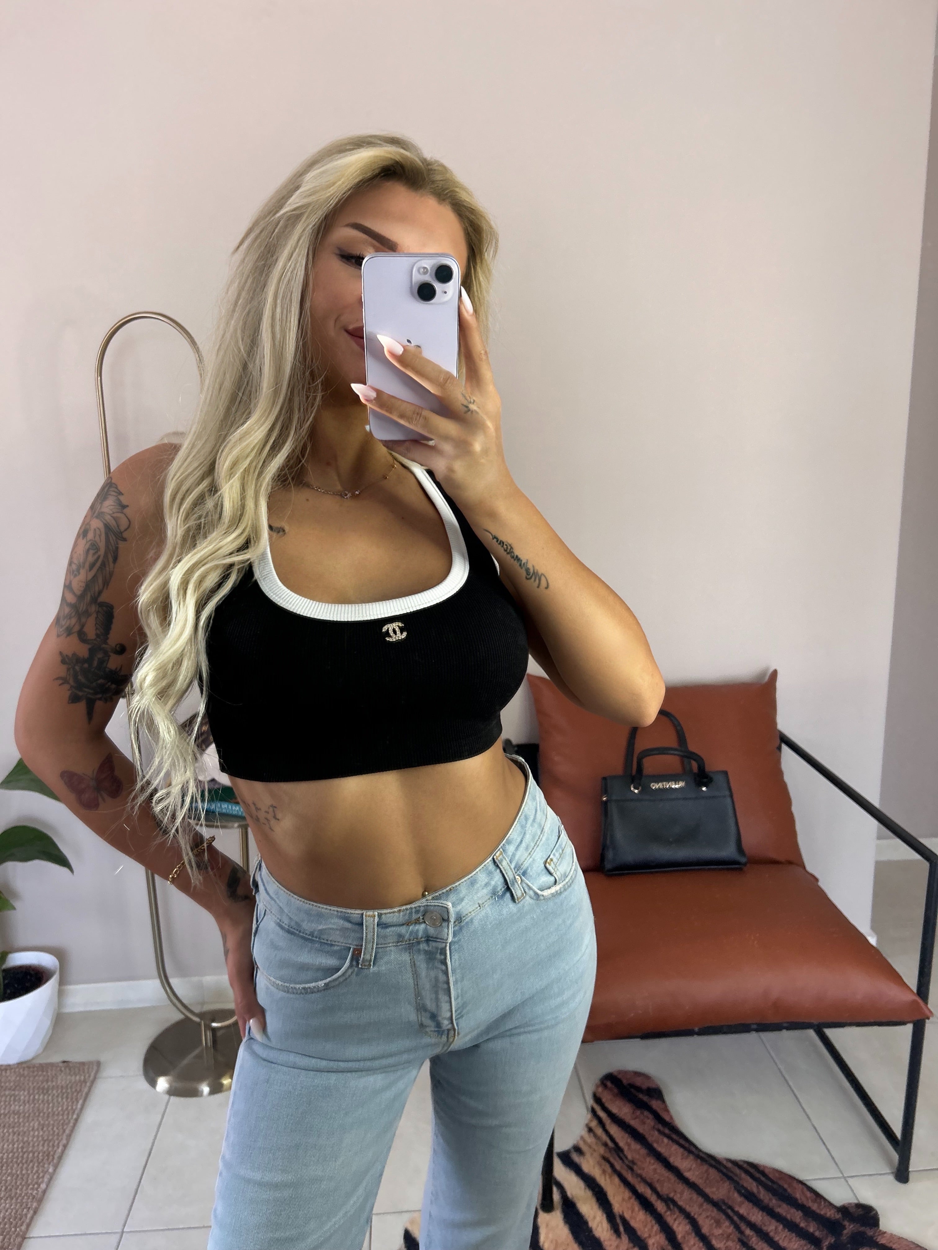 CHNL Crop Top Siyah